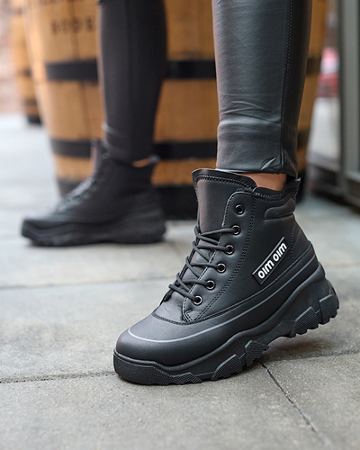 Женские утепленные спортивные ботинки черного цвета Lecvola- Footwear
