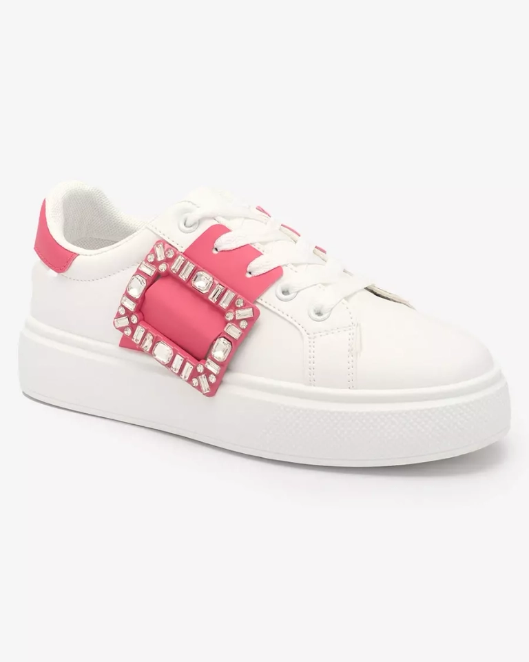 Baltos ir tamsiai rožinės spalvos moteriški sportiniai bateliai Serbs - Avalynė