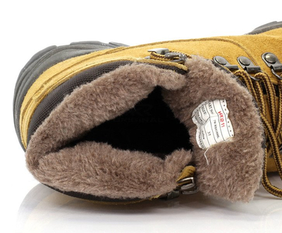 Sznurowane traperki w kolorze beżowym - Obuwie