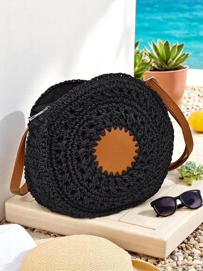 Royalfashion Maža moteriška šiaudinė rankinė Solar Mini