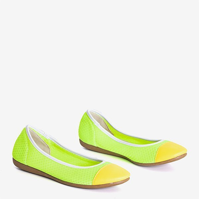Neon Green Moteriški balerinai Susanita - Avalynė
