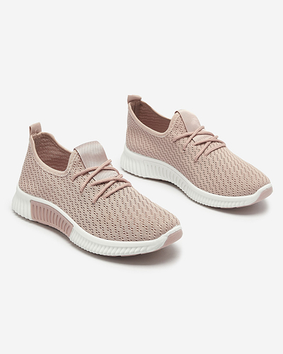 Розовые женские спортивные туфли из ткани Vobbu- Footwear