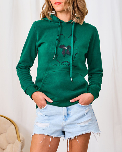 Royalfashion Темно-зеленая женская толстовка с плюшевым мишкой