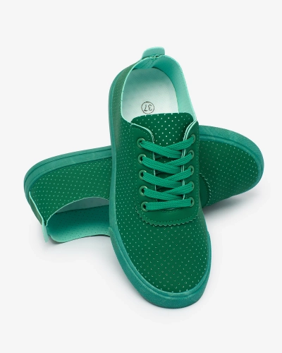 Royalfashion Темно-зеленые женские ажурные теннисные туфли Salomp