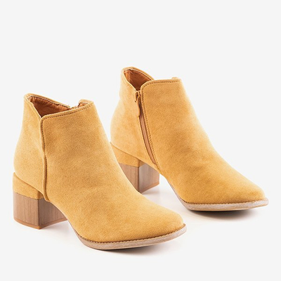 Коричневые женские ботинки на каблуках Leccia - Обувь