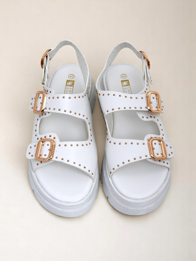 Royalfashion Женские сандалии на толстой подошве со стразами Rocky Chic