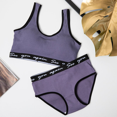 Tamsiai pilkas moteriškas sportinio apatinio trikotažo komplektas - Apatiniai