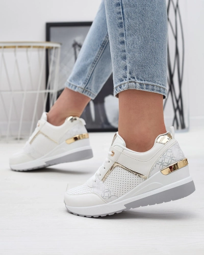 Женские спортивные кроссовки на каблуке белого цвета Eyam- Footwear