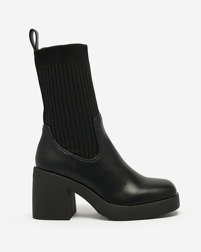 Royalfashion Черные женские тканевые сапоги Seopoli