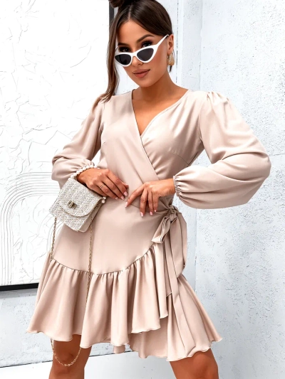 Женское мини-платье Royalfashion с завязками и рюшами