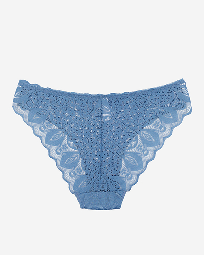 Mėlynos nėriniuotos kelnaitės moterims, trumpikės - Apatiniai