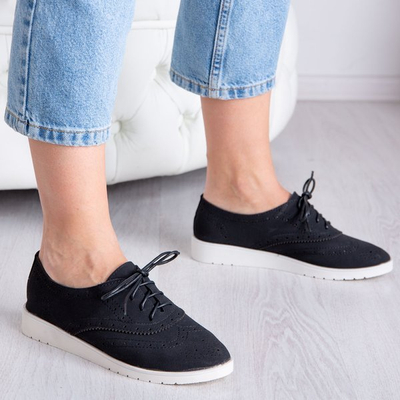 Czarne półbuty na platformie Malasia - Obuwie