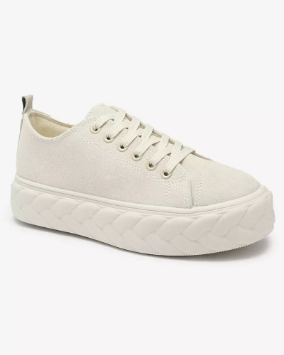 Кремовые женские кроссовки на платформе Sedix - Обувь