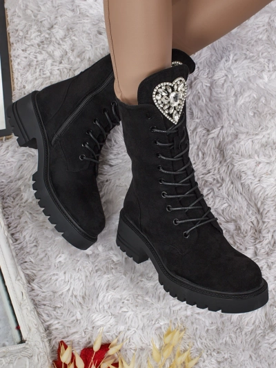 Eko zomšiniai moteriški aulinukai su raišteliais Emelune