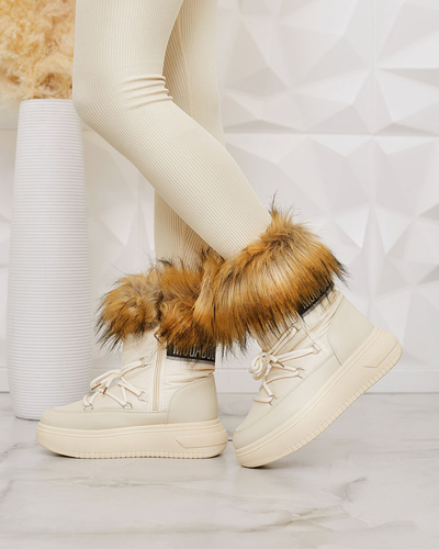 Royalfashion Бежевые сапоги-слипы a'la snow boots for women Gomillo