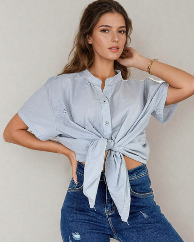 "Royalfashion" Moteriški oversize siuvinėti marškiniai