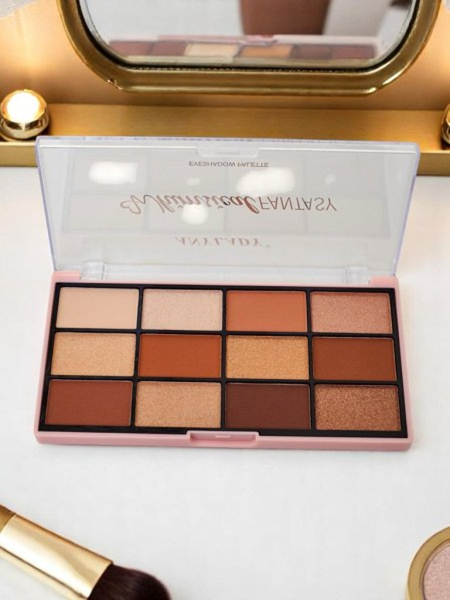 ANYLADY 12 akių šešėlių paletė su blizgiais ir matiniais atspalviais Golden Chocolate Fudge