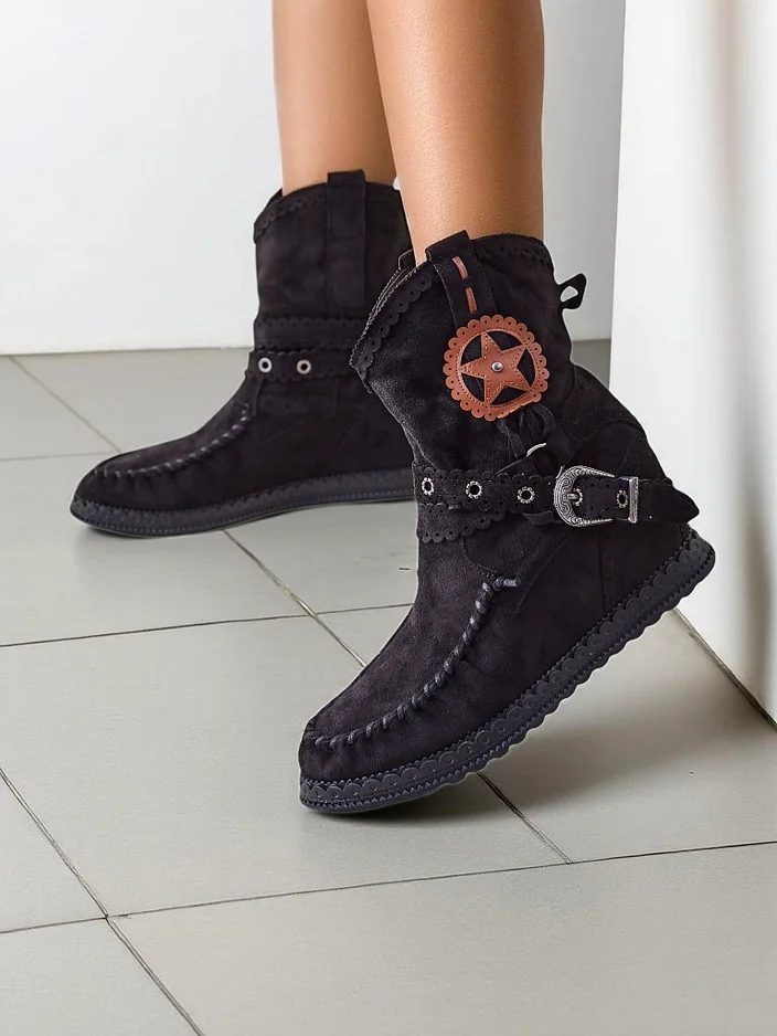 Royalfashion moteriški aulinukai su žemu platforminiu kulnu Indianas