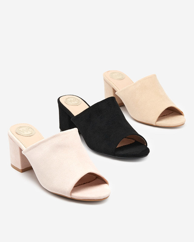 OUTLET Светло-розовые женские тапочки на низком каблуке Opetik - Обувь