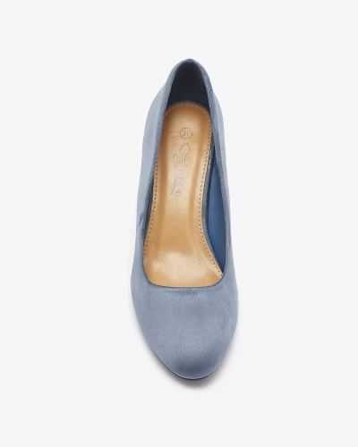 Классические женские насосы из эко-замши синего цвета Jiwitis - Обувь