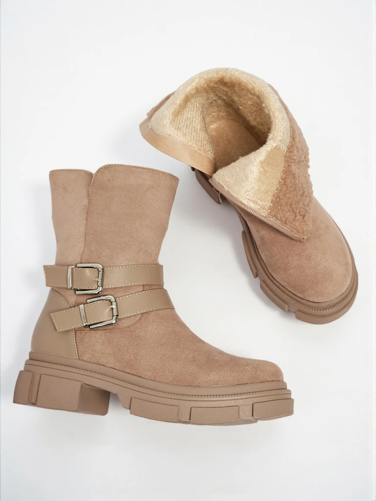 Высокие женские ботинки из эко-замши Callire