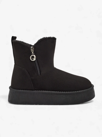 Moteriški aulinukai „Aurora“ juodi iš ekologiškos odos žiemai