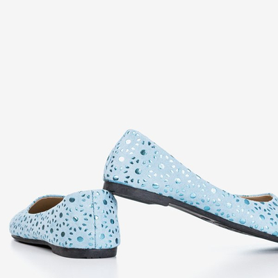 Синие балетки для девочек с рисунком Dulcibus - Обувь
