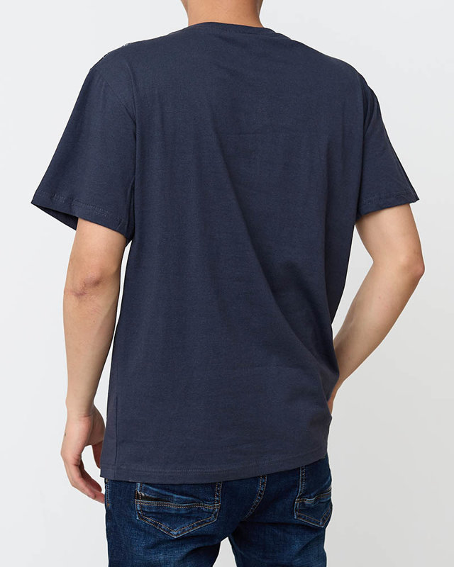 Мужская темно-серая футболка с принтом - Одежда