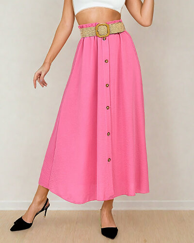 "Royalfashion" Moteriškas midi ilgio sijonas su diržu