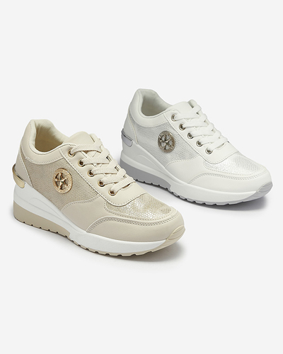 Женские белые кроссовки с глиттером и скрытым якорем Lysvyl- Footwear