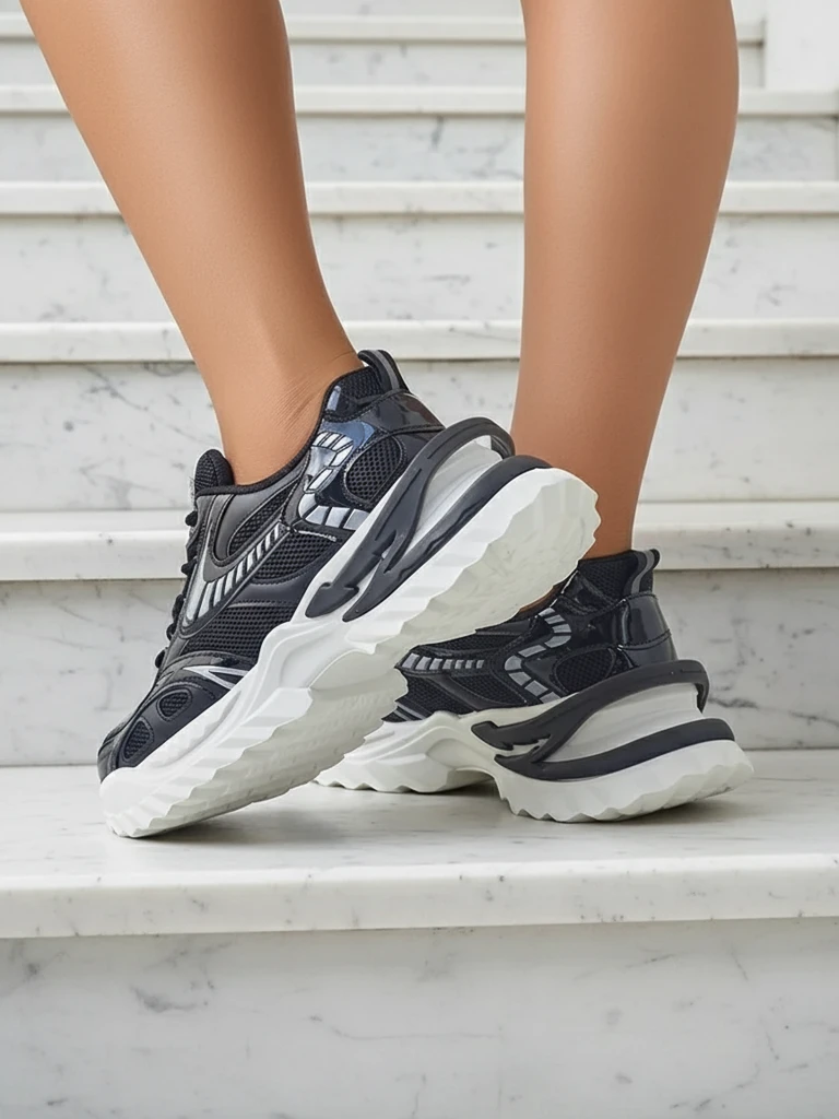 Royalfashion moteriški sportiniai sneakersai ant storesnio pado Nettes