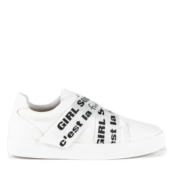 Białe buty sportowe z napisami Wirginia - Obuwie