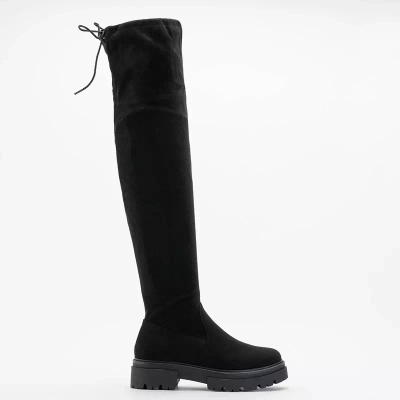 OUTLET Черные женские длинные сапоги Leilisa - Обувь