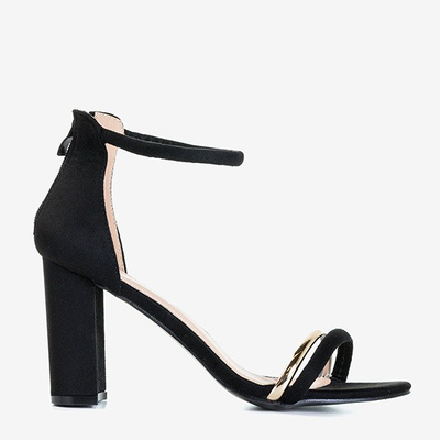 Черные женские босоножки на каблуке Callisia