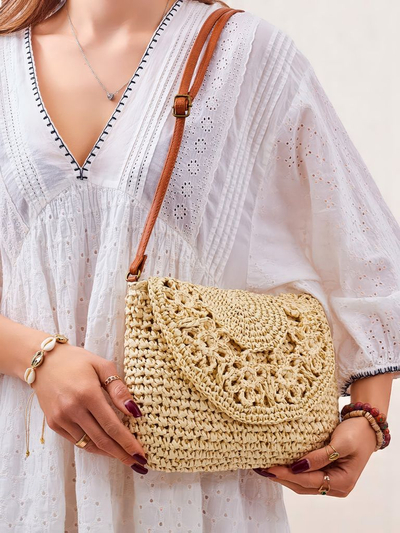 Royalfashion Женская маленькая соломенная сумка Sunny Stripes Mini