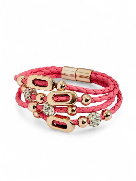 Bransoletka damska z kulkami i cyrkonią - sztosik!