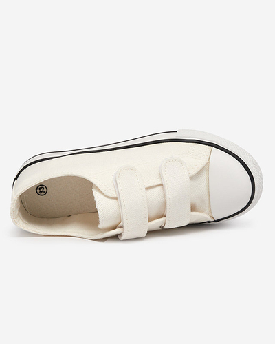 OUTLET White-ecru mergaičių Bovis Velcro sportbačiai - Avalynė