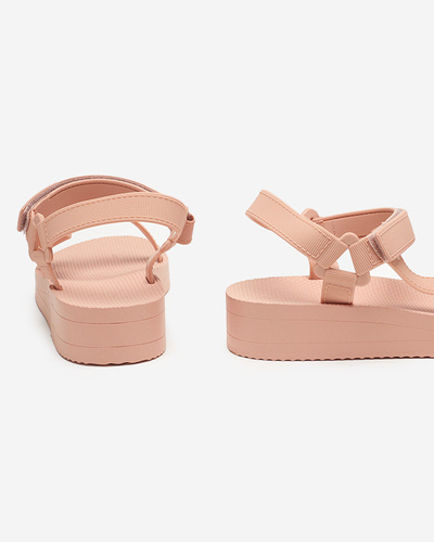 Розовые женские сандалии на плоской подошве Ostoy-Shoes