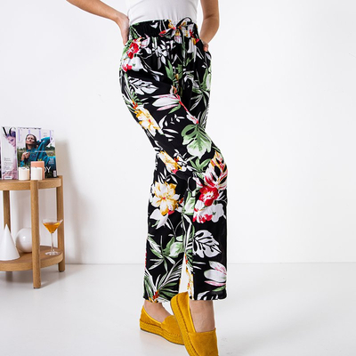 Черные женские брюки с принтом