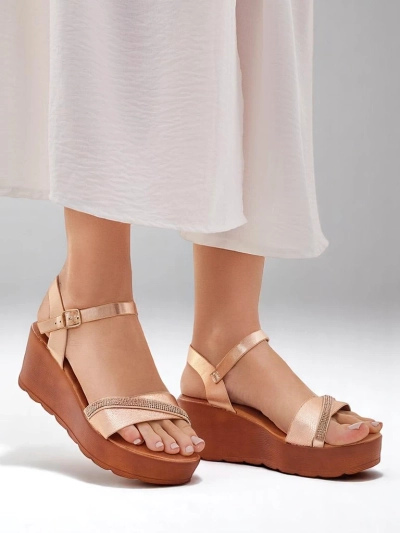 Женские wedges-сандалии Royalfashion с Rhinestones и блестками Aurora Glow