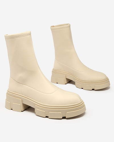 Royalfashion Женские сапоги из эко-замши бежевого цвета Classy Girl