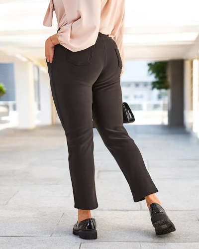 Женские теплые леггинсы Royalfashion Plus Size с подкладкой из меха
