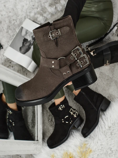 Moteriški eko zomšiniai aulinukai su sagtimis „Valtos“