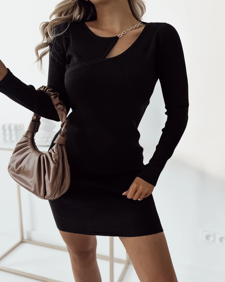 Royalfashion Женское мини-платье черного цвета