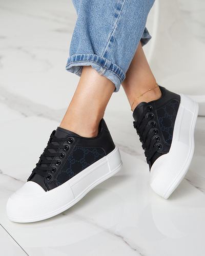 Juodi moteriški sportiniai bateliai su raštuotais Jeride įdėklais - Avalynė