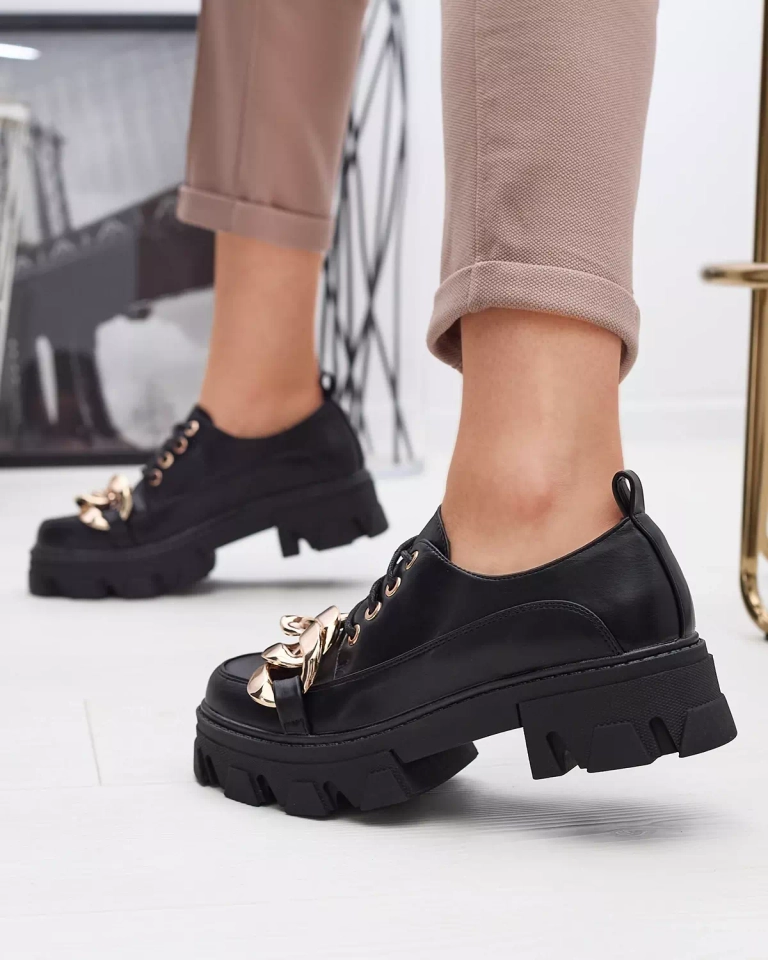 Juodi plokšti batai Eqoia - Avalynė