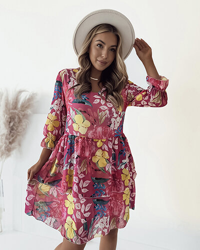"Royalfashion" Moteriška gėlėta mini suknelė