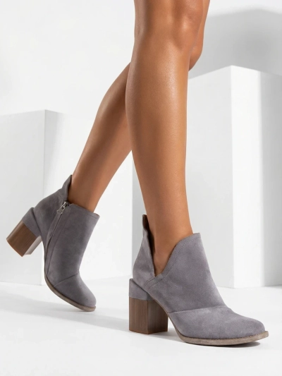 Moteriški aulinukai „Luna“ balandžių pilki odiniai elegantiški rudeniui