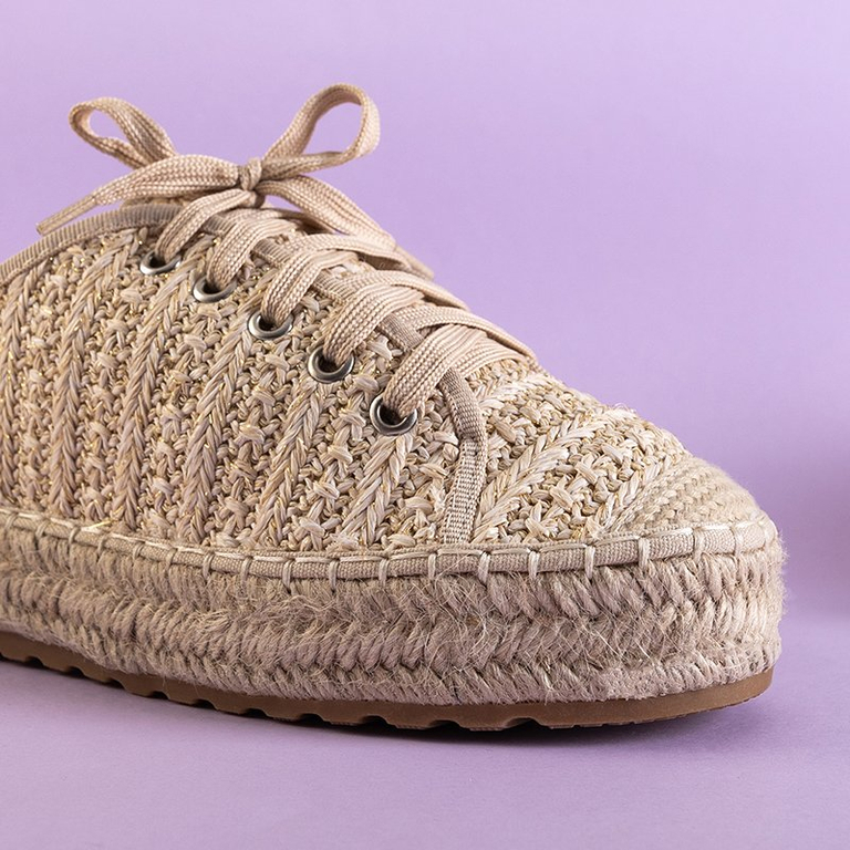 Бежевые женские эспадрильи на низкой платформе Kioto