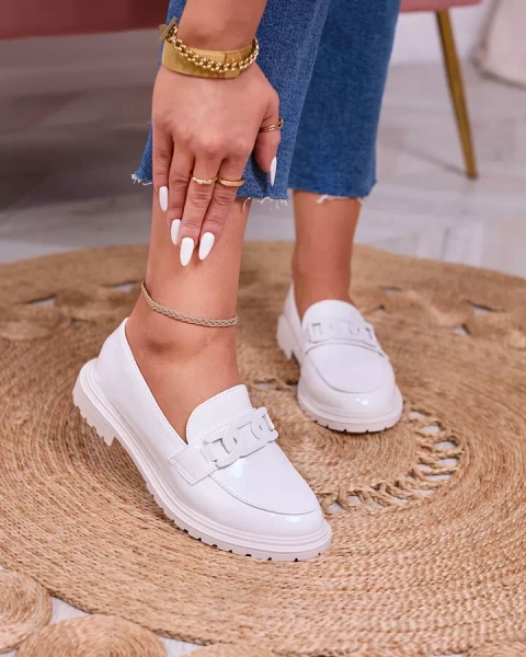 Royalfashion Balti lakuoti mokasinai moterims Dafench